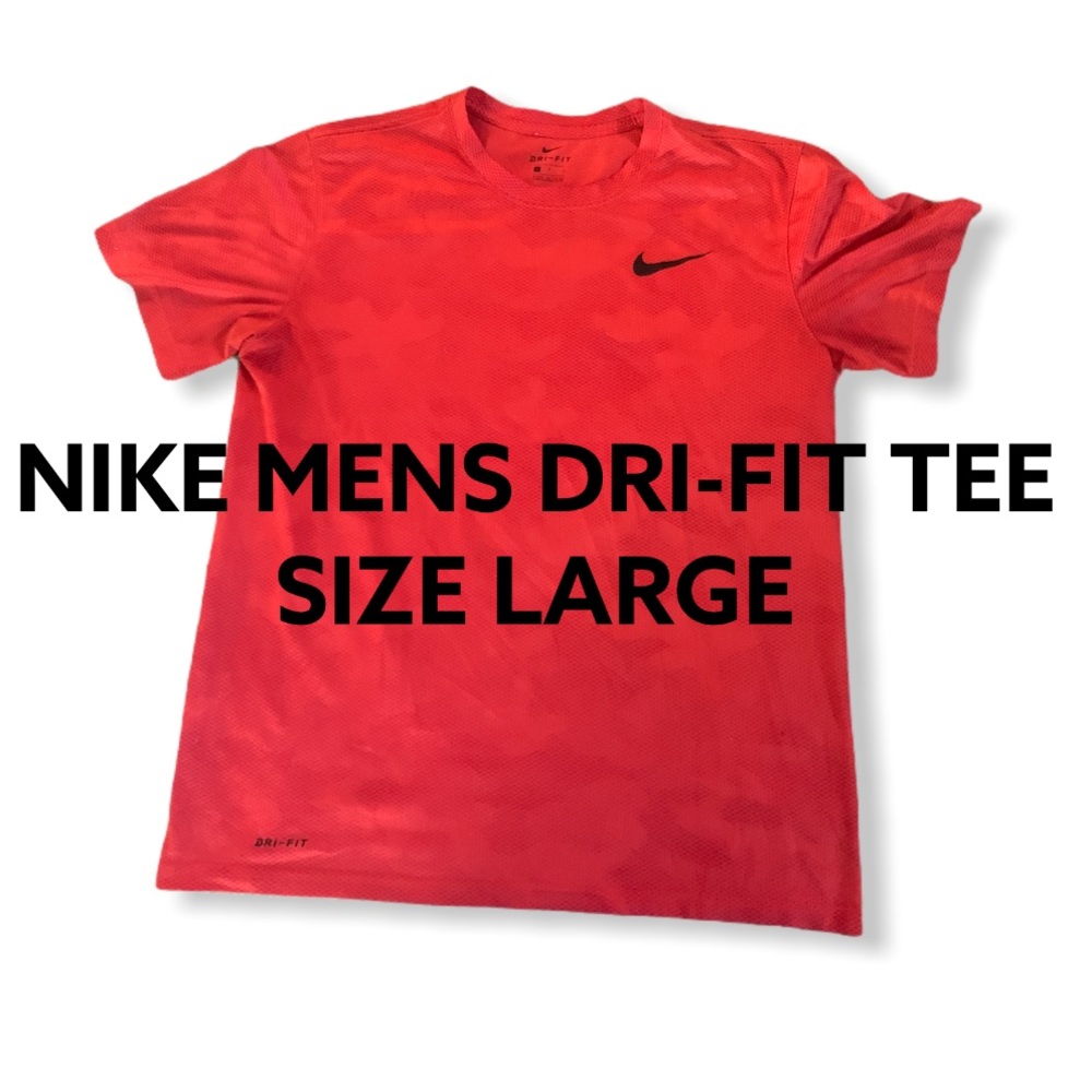 NIKE MEN’S DRI FIT TEE SIZE LARGE.